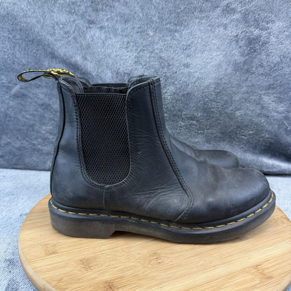 Dr Martens Boots Womens Size 9 Black Leather Chelsea Ankle Booties 2976